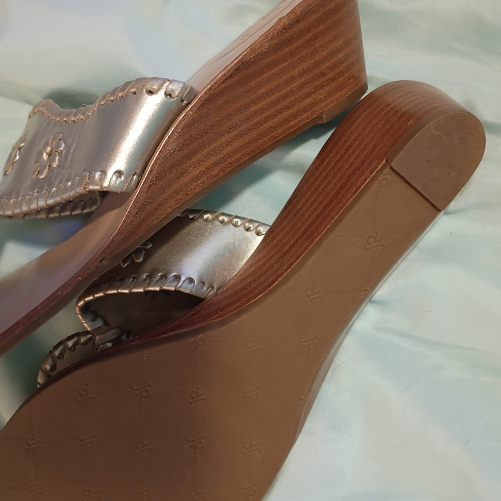 Jack Rogers Silver Wedge Sandals